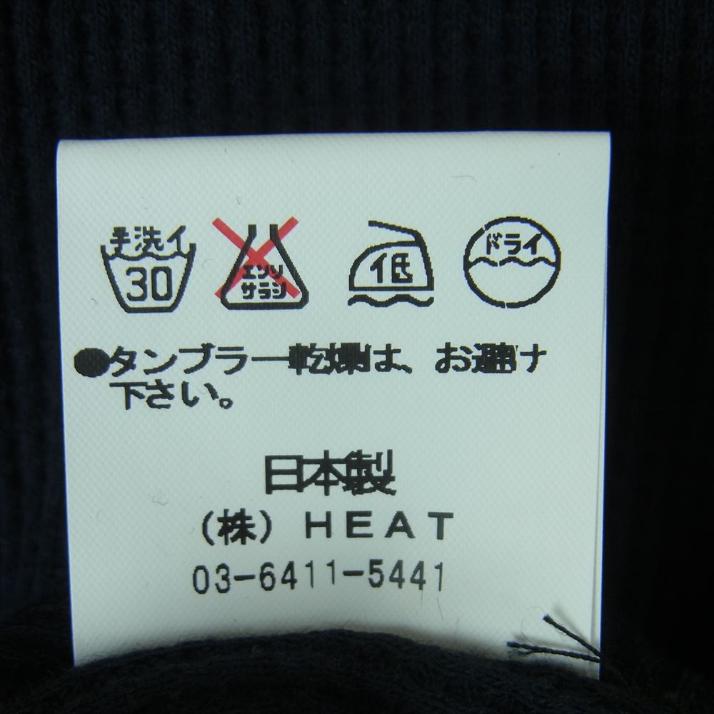ジュウゾウ 十三 袖プリント サーマル 長袖 カットソー Tシャツ コットン 日本製 ダークネイビー系 M【中古】