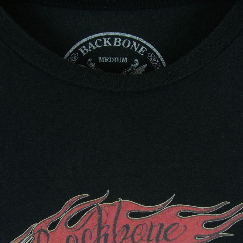 BACK BONE THE BASIS バックボーンザベイシス BB11S-C40 ロゴ バックプリント 半袖 Tシャツ 日本製 ブラック系 M【中古】