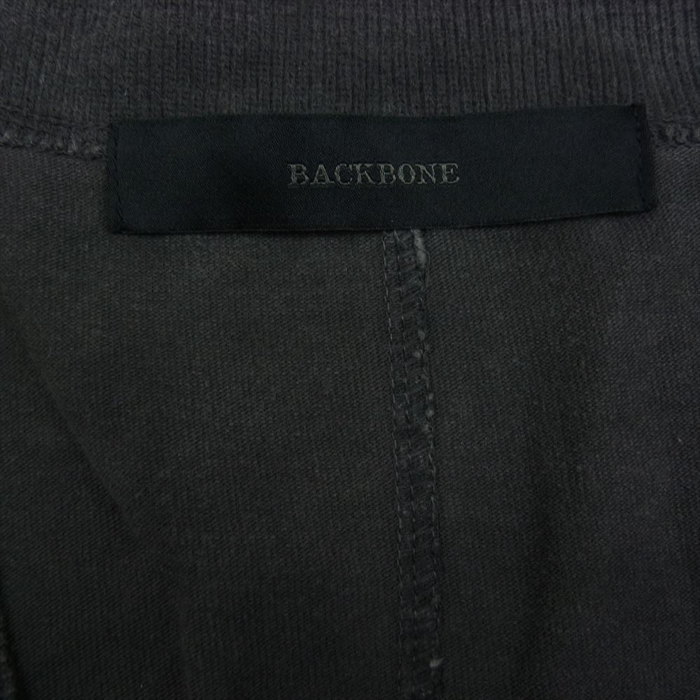 BACKBONE バックボーン BB12WーS11 ガーメントダイ コットンジャージー カーディガン  チャコール系 L【中古】