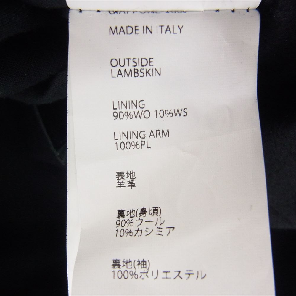 EMMETI 8044-62 イタリア製 JURI LUX 2 ラムナッパ レザー 裏地 カシミヤ カシミア ウール シングル ライダース ジャケット ブラック系 50【新古品】【未使用】【中古】