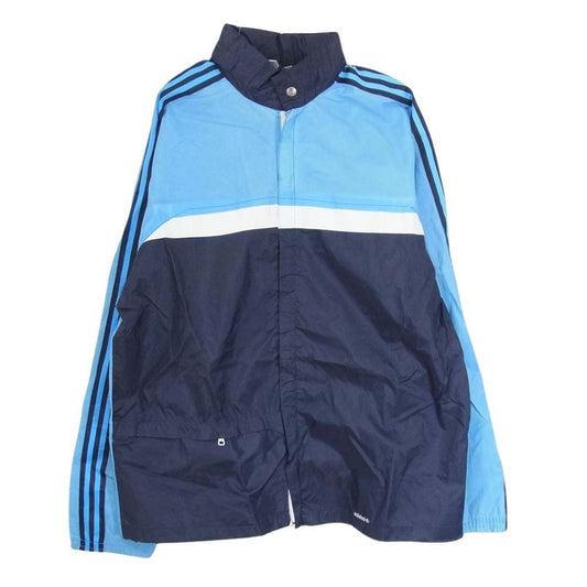 adidas アディダス 80s ナイロン ジャケット ライトブルー ネイビー ホワイト ブルー系 M【中古】