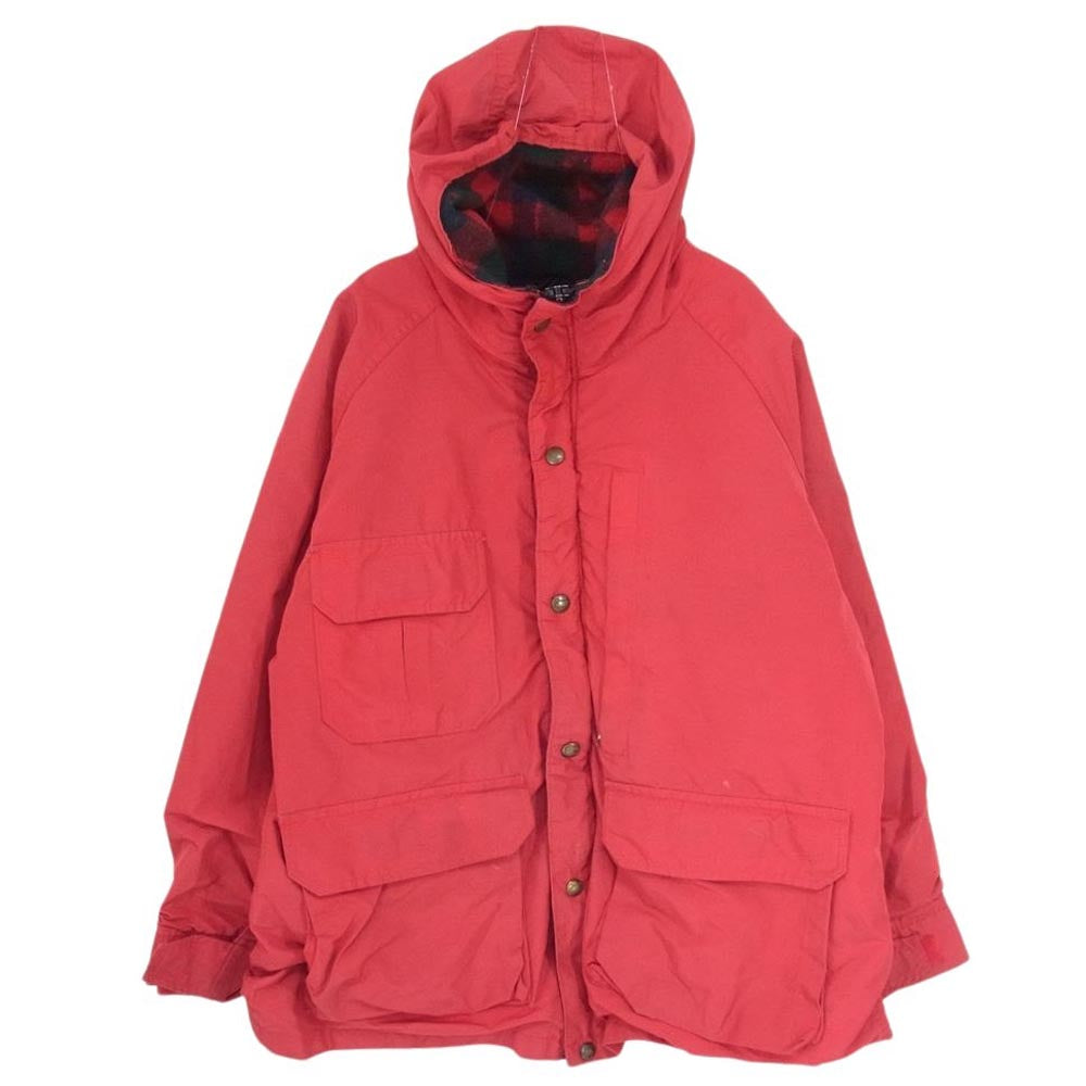 WOOLRICH ウールリッチ 70s~80s 裏地ウール チェック ナイロン マウンテン パーカ ジャケット レッド レッド系 サイズ表記無【中古】