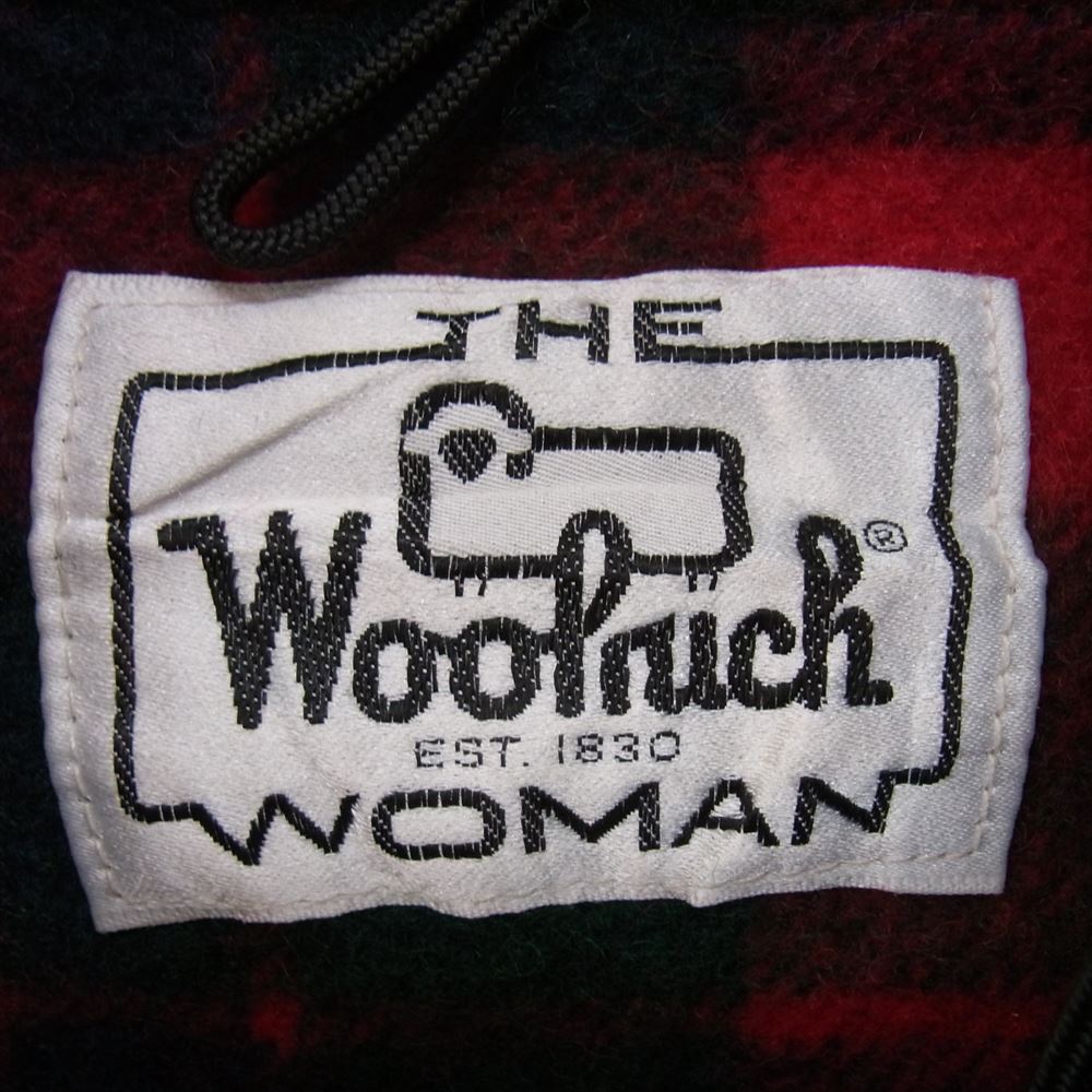 WOOLRICH ウールリッチ 70s~80s 裏地ウール チェック ナイロン マウンテン パーカ ジャケット レッド レッド系 サイズ表記無【中古】