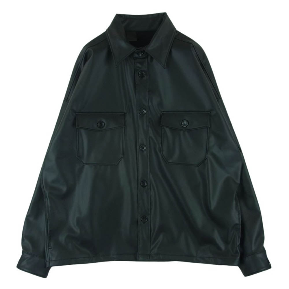 N.HOOLYWOOD エヌハリウッド 2235-SH02-005 フェイクレザー シャツ ジャケット 日本製 ブラック系 40【中古】