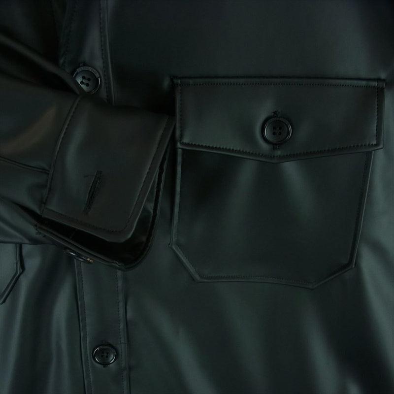 N.HOOLYWOOD エヌハリウッド 2235-SH02-005 フェイクレザー シャツ ジャケット 日本製 ブラック系 40【中古】