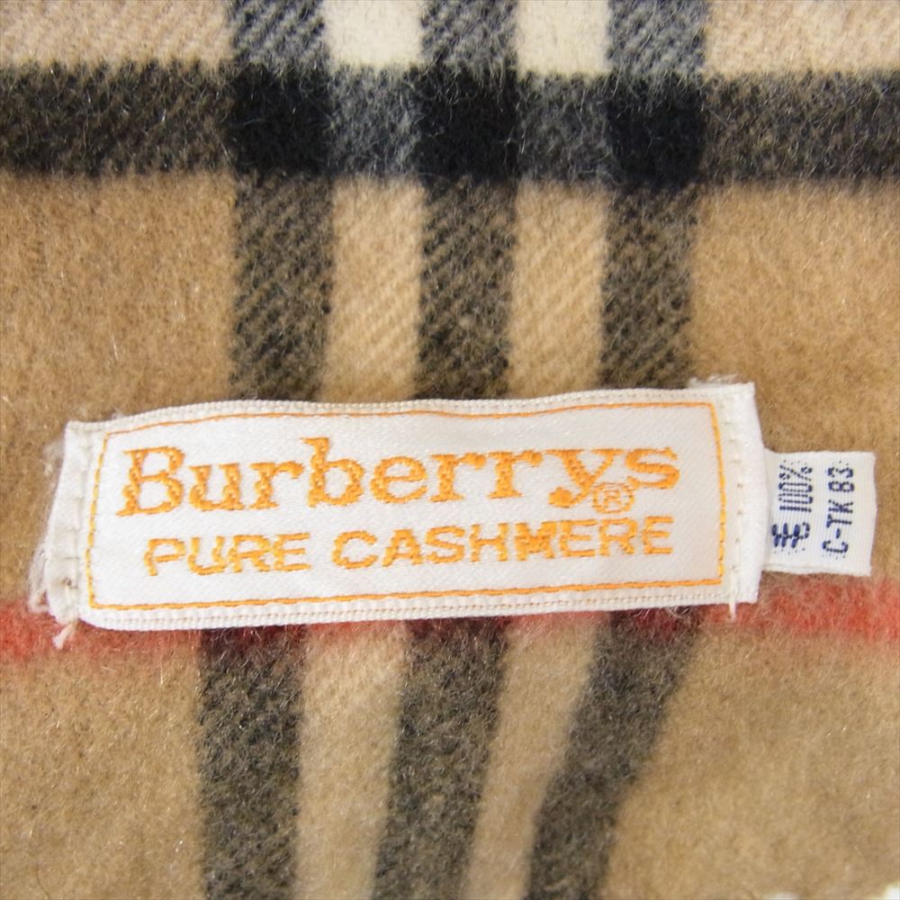 BURBERRY バーバリー ウール ノバチェック フリンジ マフラー ストール ベージュ系【中古】