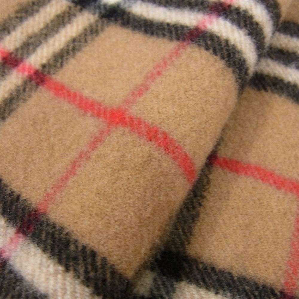 BURBERRY バーバリー ウール ノバチェック フリンジ マフラー ストール ベージュ系【中古】