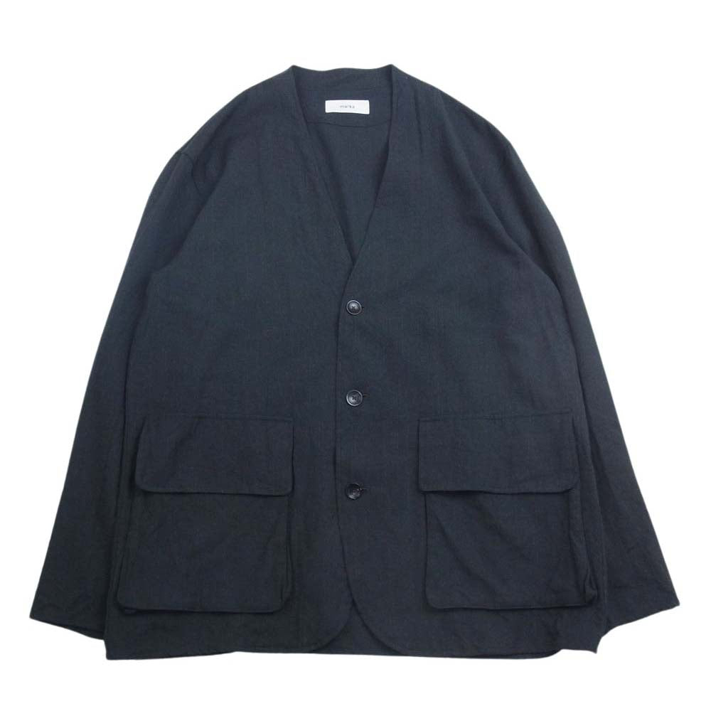 marka マーカ 22AW M22C-02JK01C FIELDMAN JACKET WOOL SILK STRIPE フィールドマン ウールシルク ネップ ストライプ ノーカラージャケット グレー系 2【中古】