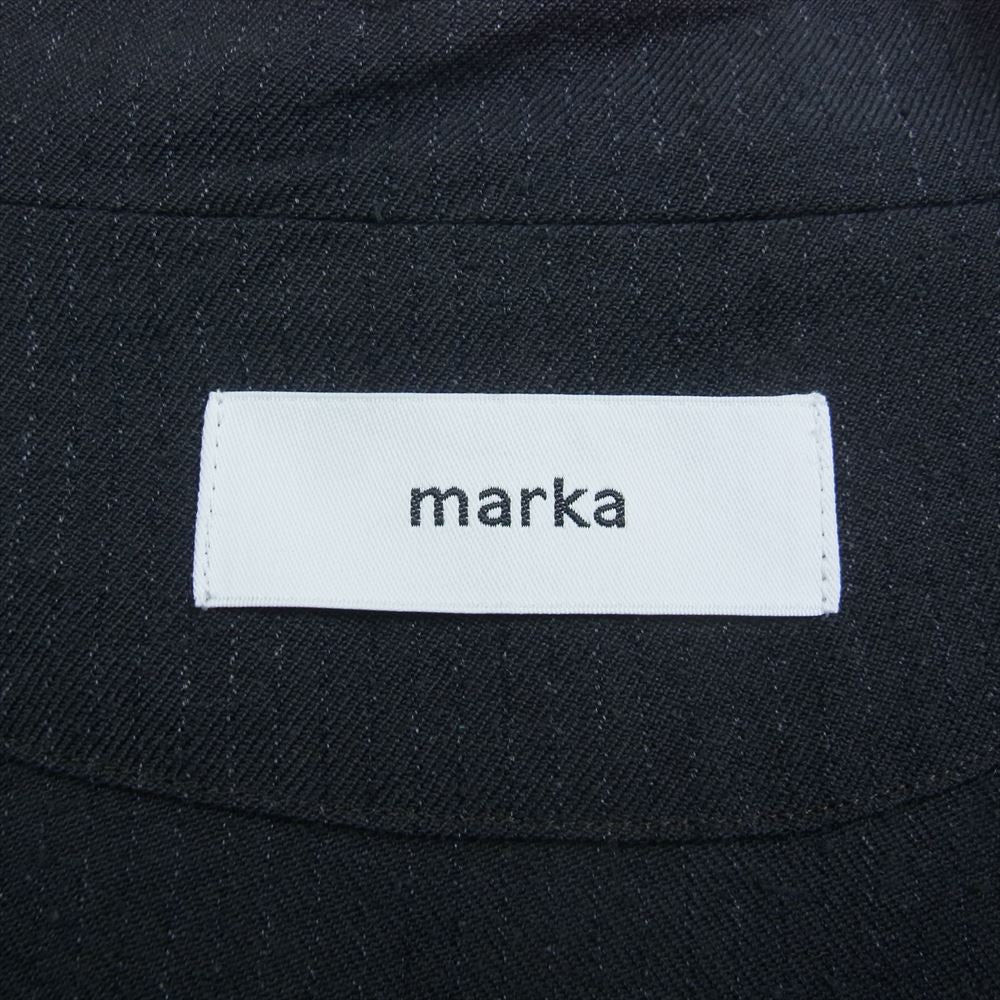 marka マーカ 22AW M22C-02JK01C FIELDMAN JACKET WOOL SILK STRIPE フィールドマン ウールシルク ネップ ストライプ ノーカラージャケット グレー系 2【中古】