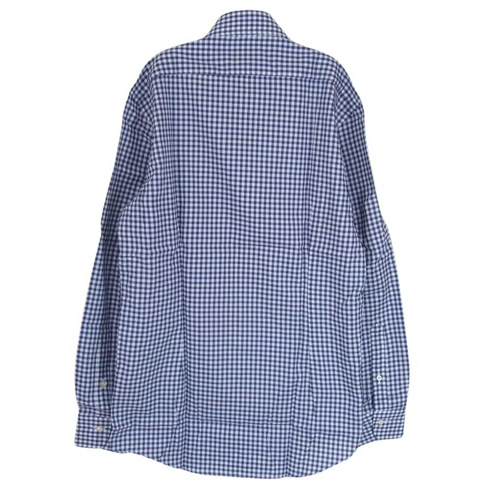 フェアファックス コットン ギンガムチェック CW カッタウェイ ドレス 長袖 シャツ ブルー系 38【極上美品】【中古】