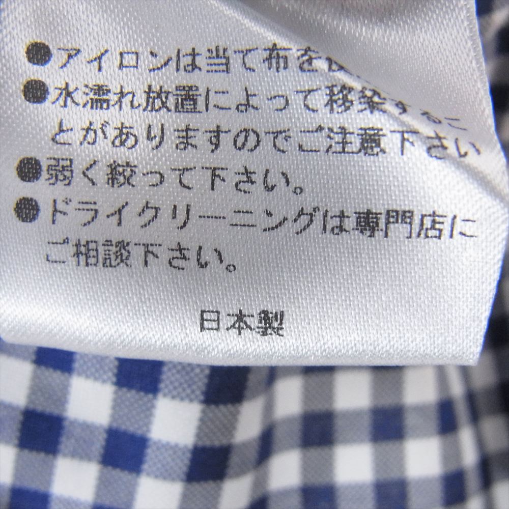 フェアファックス コットン ギンガムチェック CW カッタウェイ ドレス 長袖 シャツ ブルー系 38【極上美品】【中古】