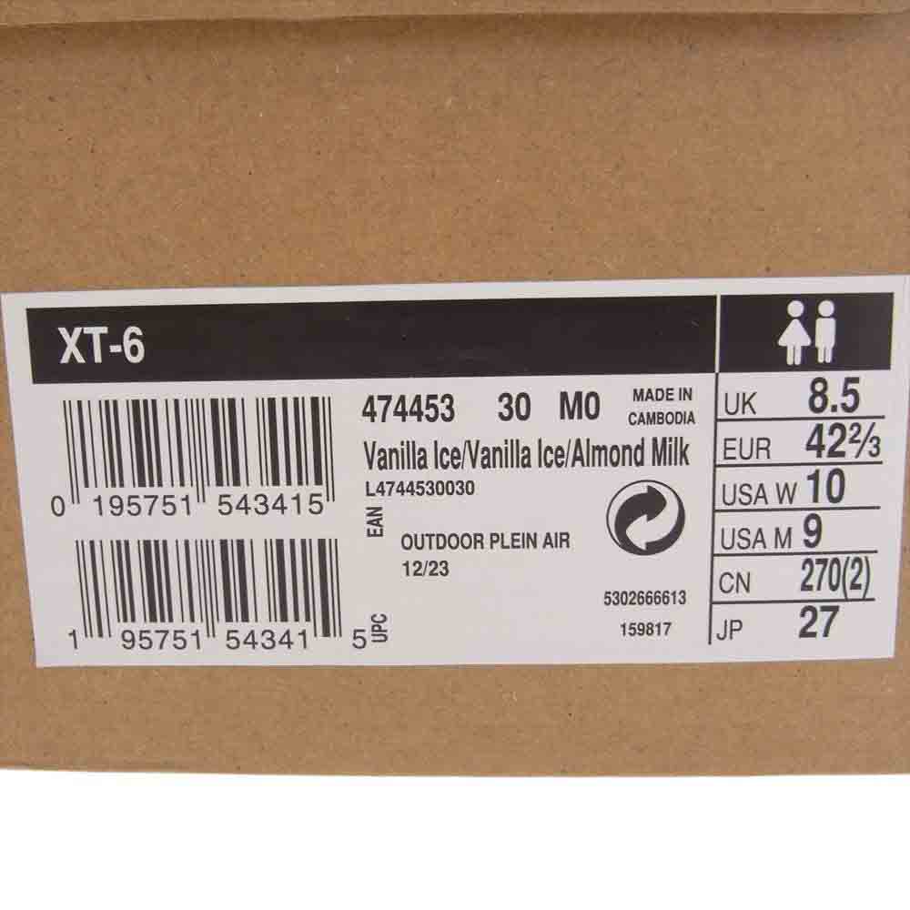 salomon サロモン XT-6 スポーツ スタイル シューズ   ベージュ系 27cm【新古品】【未使用】【中古】