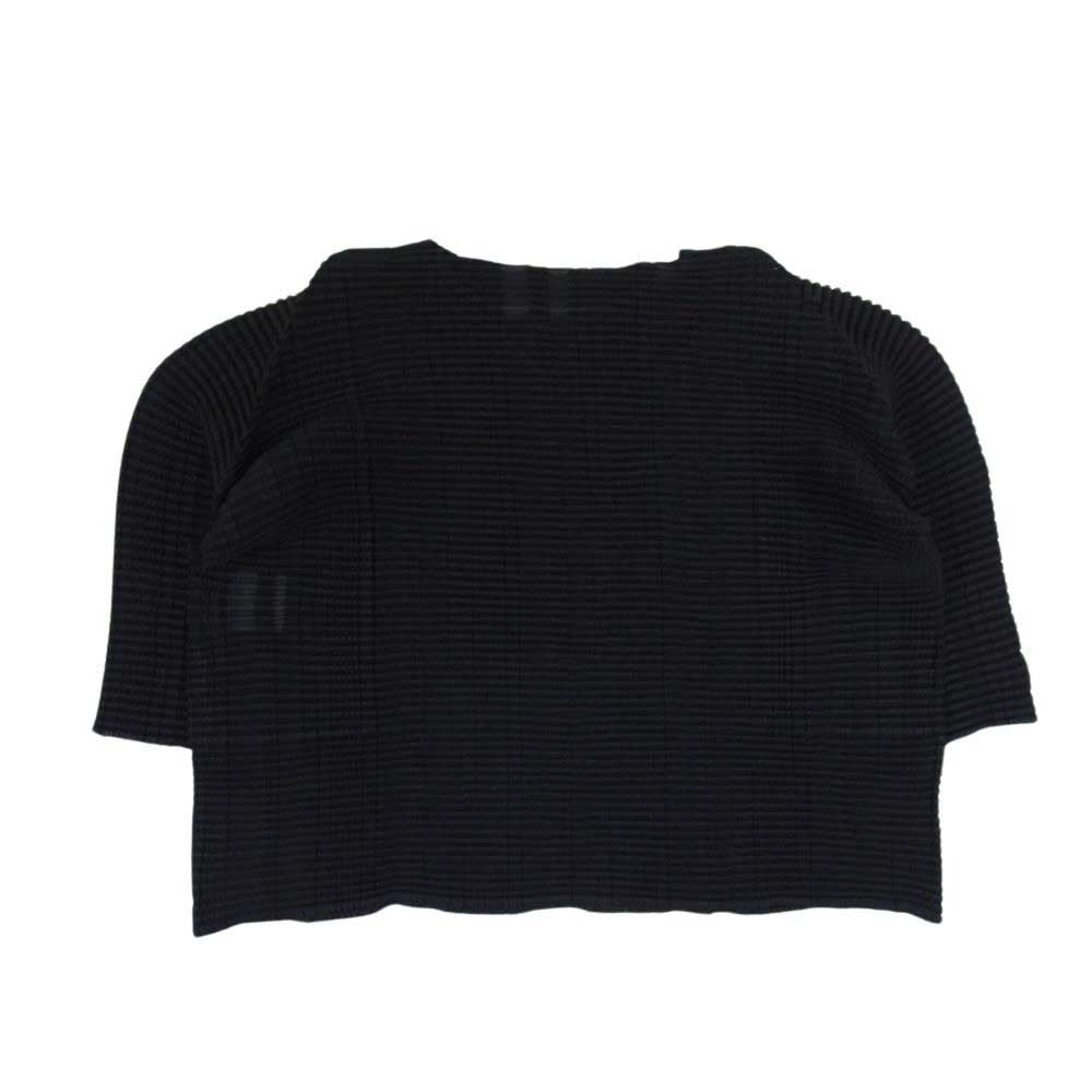 ISSEY MIYAKE イッセイミヤケ 23SS IM31FJ61215 STRIPE LIKE PLEATS ストライプ プリーツ Tシャツ カットソー トップス ブラック系 2【新古品】【未使用】【中古】