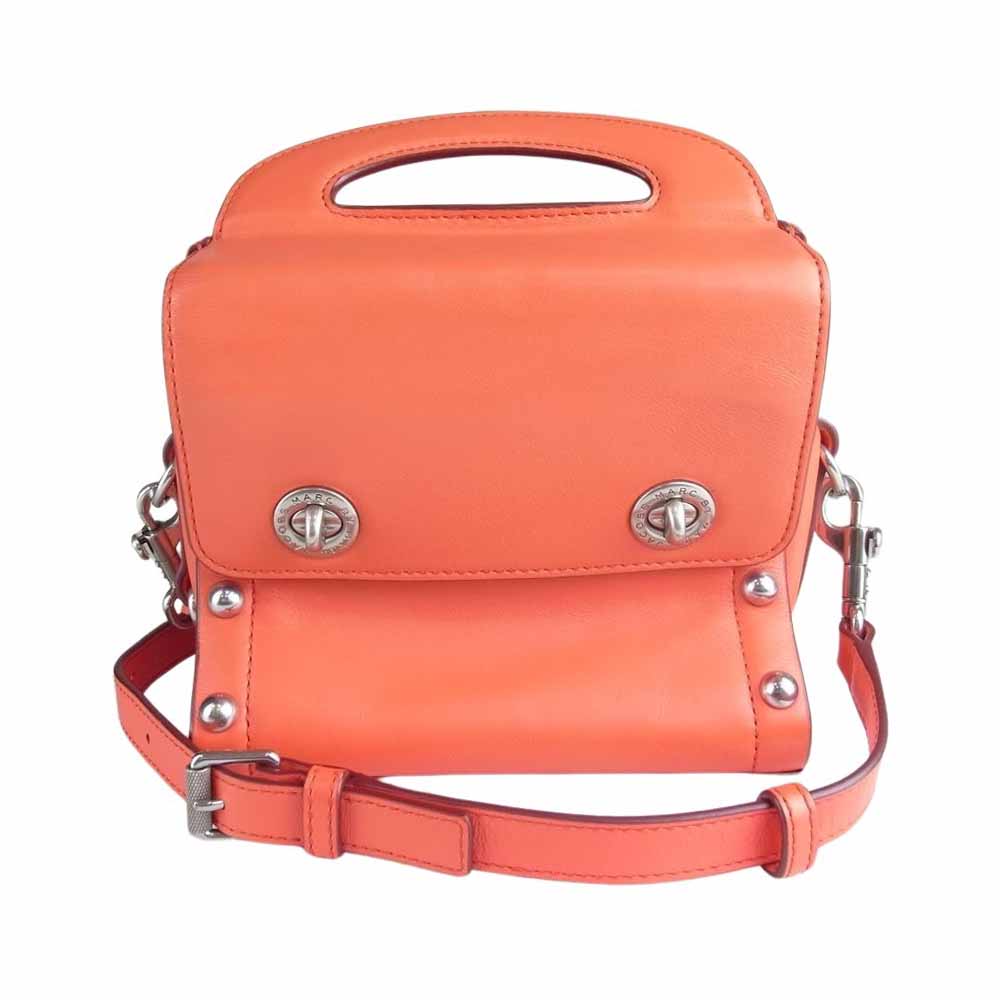 MARC JACOBS マークジェイコブス M0007557 ボックス スタッズ 2way ショルダー バッグ オレンジ系【中古】