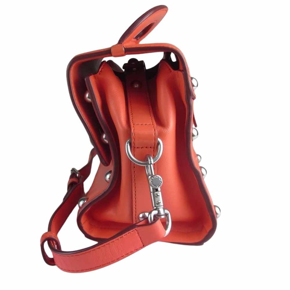 MARC JACOBS マークジェイコブス M0007557 ボックス スタッズ 2way ショルダー バッグ オレンジ系【中古】