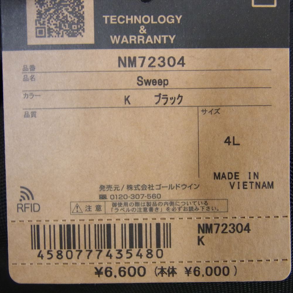 THE NORTH FACE ノースフェイス NM72304 Sweep 4L スウィープ ウエスト バッグ  ブラック系 4L【極上美品】【中古】