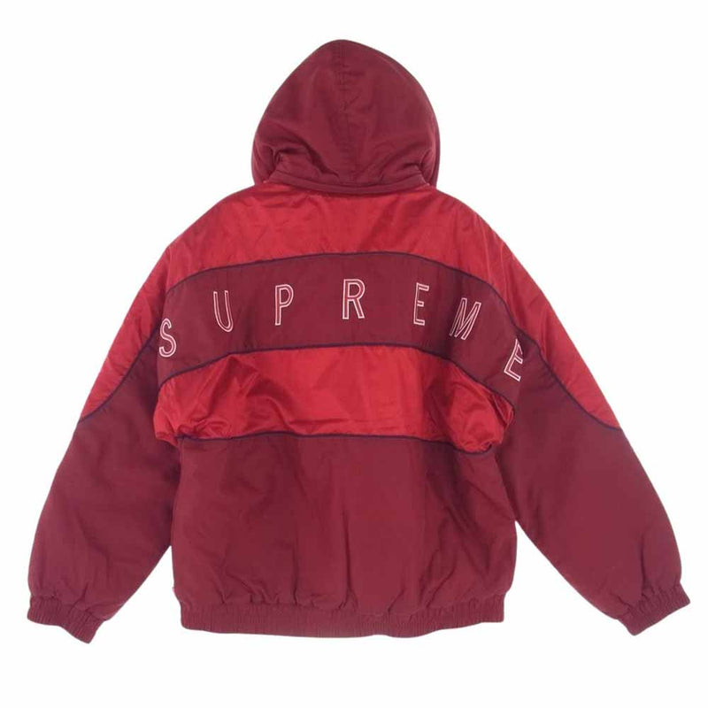 Supreme シュプリーム  19AW  Sports Piping Puffy Jacket スポーツ パイピング パフィー 中綿 フード ジャケット レッド系 M【中古】