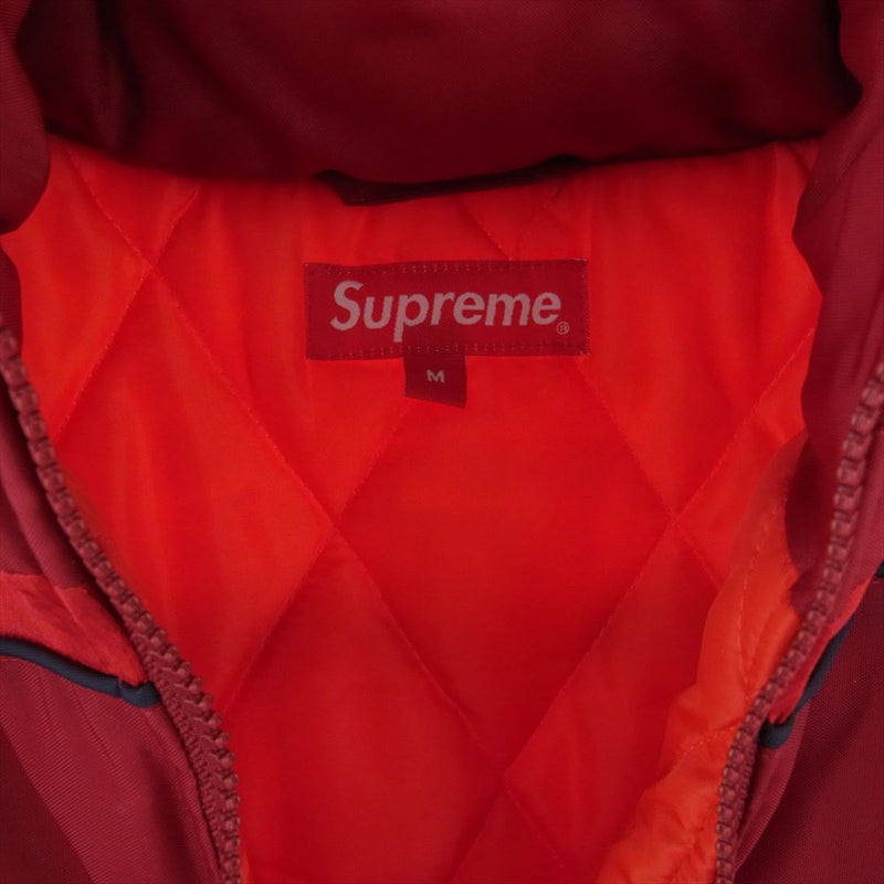 Supreme シュプリーム  19AW  Sports Piping Puffy Jacket スポーツ パイピング パフィー 中綿 フード ジャケット レッド系 M【中古】