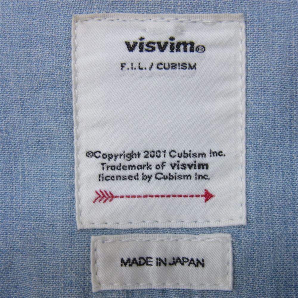 VISVIM ビズビム 19SS 0119105007002 Handyman Shirt ハンディーマン 長袖 シャツ インディゴブルー系 3【中古】