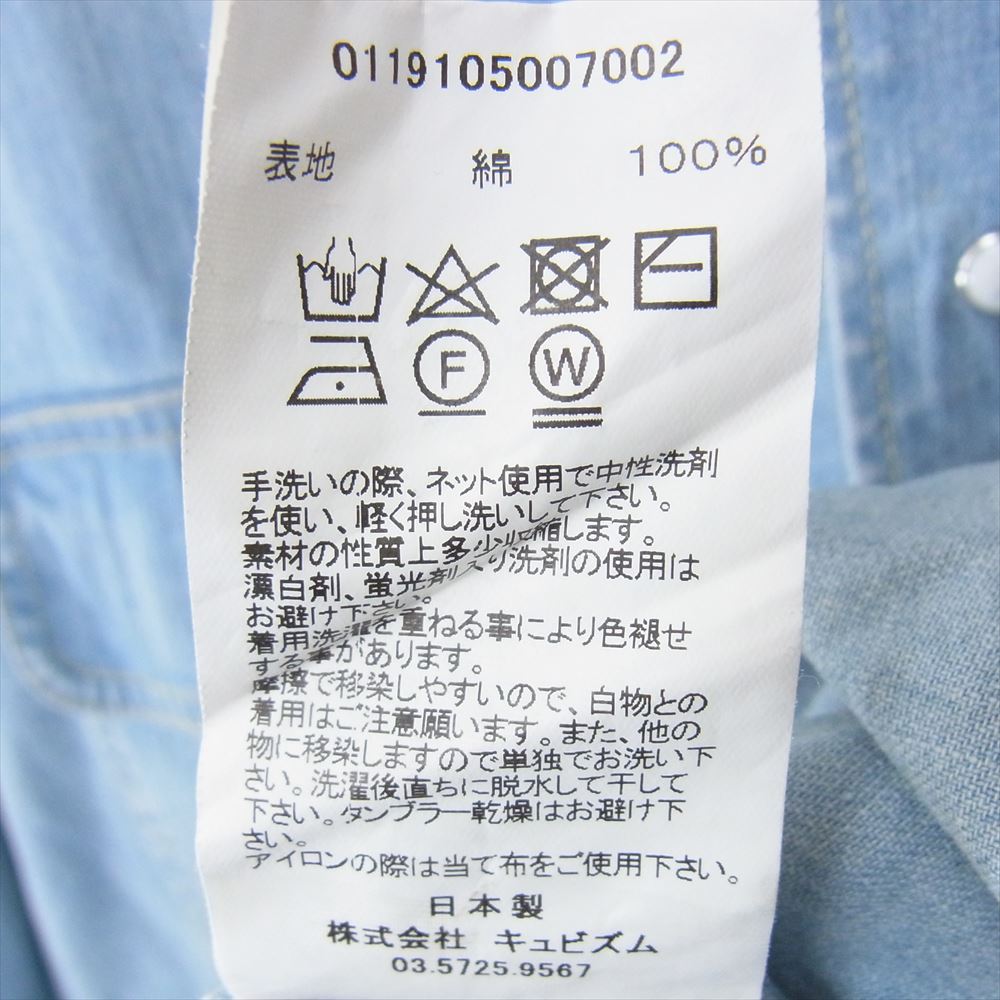 VISVIM ビズビム 19SS 0119105007002 Handyman Shirt ハンディーマン 長袖 シャツ インディゴブルー系 3【中古】