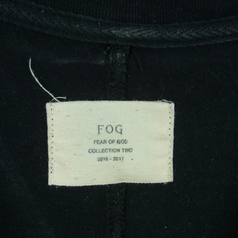 FEAR OF GOD フィアオブゴッド サイドスリット クルーネック 半袖 Tシャツ コットン 中国製 ブラック系 L【中古】