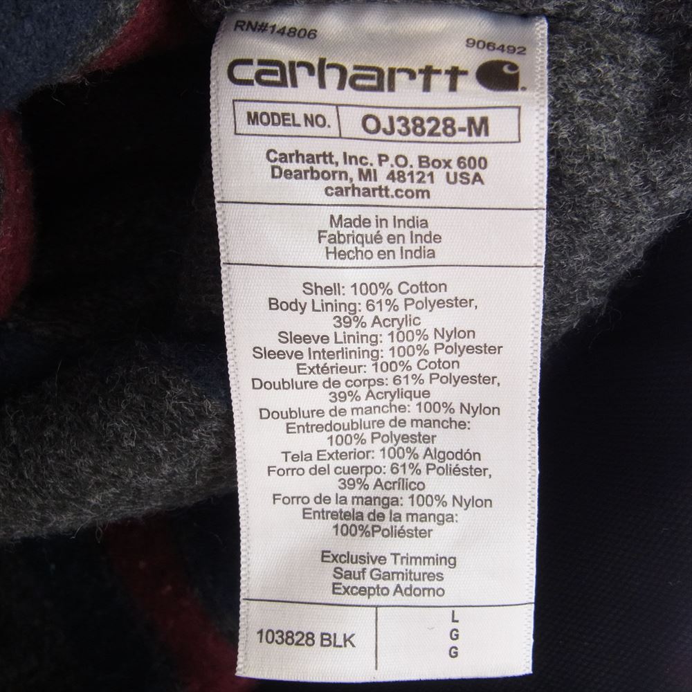 Carhartt カーハート OJ3828 デトロイト ジャケット リラックスフィット ブランケット ライナー ブラック系 L【中古】