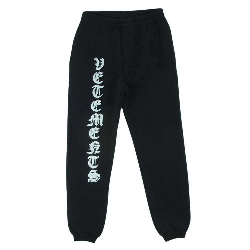 VETEMENTS ヴェトモン 22SS UE52PA180B Double Anarchy Logo Sweatpants アナーキー ロゴプリント スウェット パンツ ブラック系 S【中古】