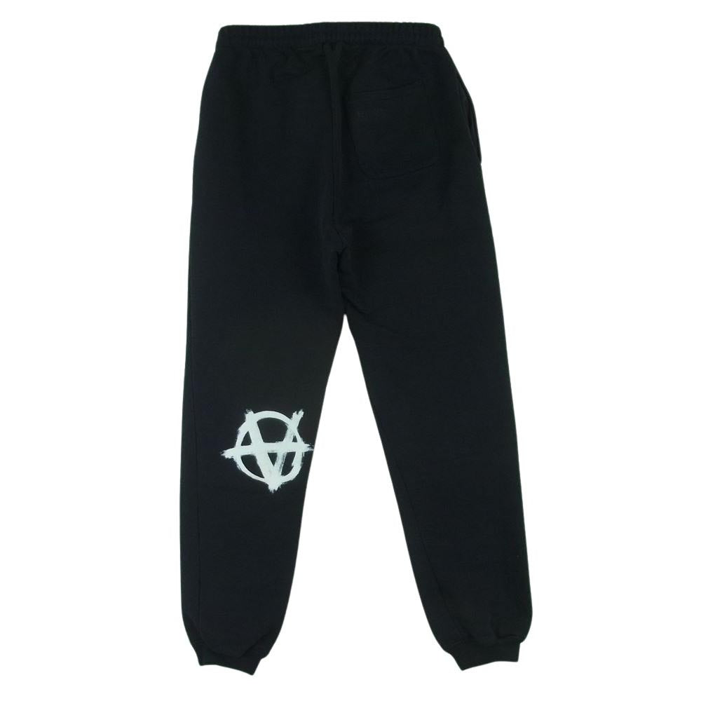 VETEMENTS ヴェトモン 22SS UE52PA180B Double Anarchy Logo Sweatpants アナーキー ロゴプリント スウェット パンツ ブラック系 S【中古】