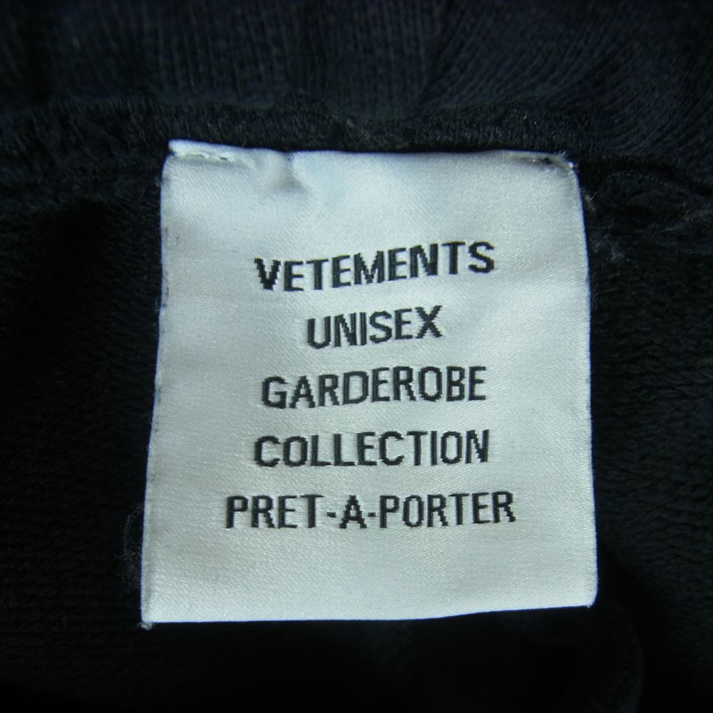 VETEMENTS ヴェトモン 22SS UE52PA180B Double Anarchy Logo Sweatpants アナーキー ロゴプリント スウェット パンツ ブラック系 S【中古】