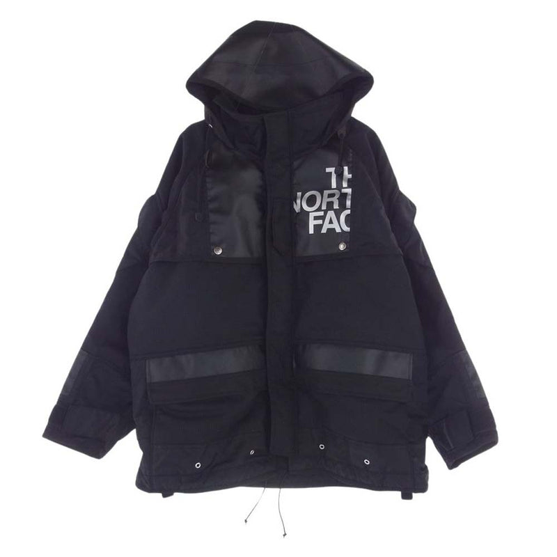 JUNYA WATANABE COMME des GARCONS MAN ジュンヤワタナベコムデギャルソンマン 17AW WT-J108 THE NORTH FACE DAFFLE BAG ノースフェイス ウールナイロンストライプ リメイク ジャケット ブラック系 S【中古】