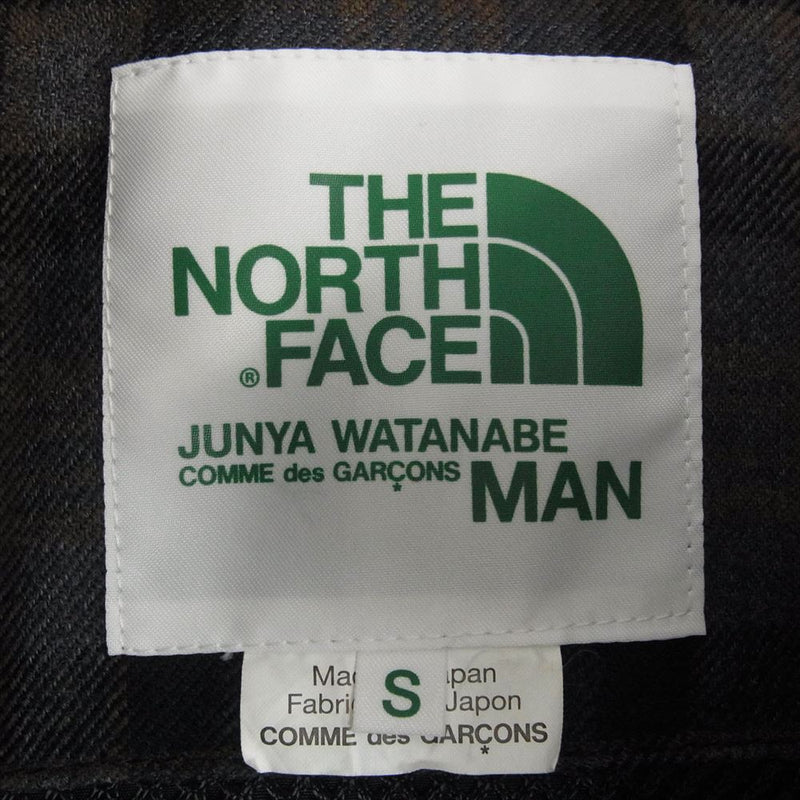 JUNYA WATANABE COMME des GARCONS MAN ジュンヤワタナベコムデギャルソンマン 17AW WT-J108 THE NORTH FACE DAFFLE BAG ノースフェイス ウールナイロンストライプ リメイク ジャケット ブラック系 S【中古】