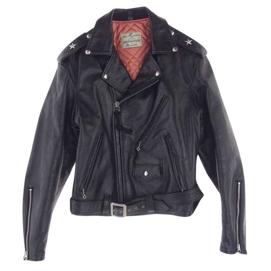 TOY'S McCOY トイズマッコイ TMJ2114 DURABLE CODE33 DOUBLE RIDERS JACKET デュラブル ホースハイド ダブル ライダース ジャケット ブラック系【美品】【中古】
