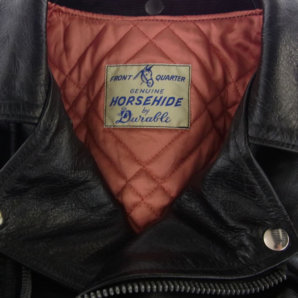 TOY'S McCOY トイズマッコイ TMJ2114 DURABLE CODE33 DOUBLE RIDERS JACKET デュラブル ホースハイド ダブル ライダース ジャケット ブラック系【美品】【中古】