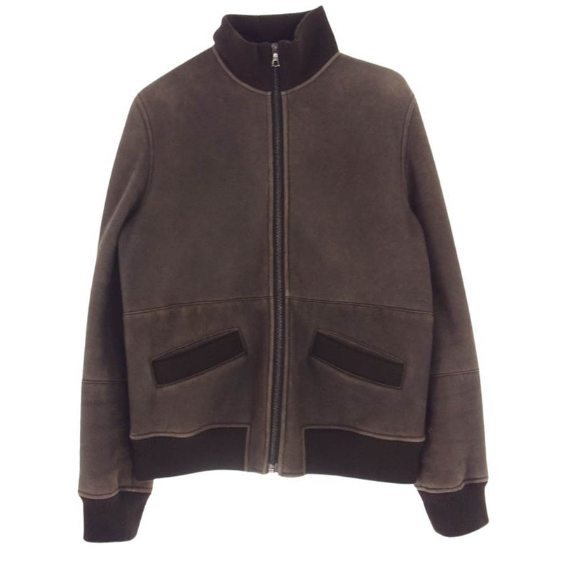 A.P.C. アーペーセー 内ボア シープレザー ブルゾン ジャケット ブラウン系 XS【中古】