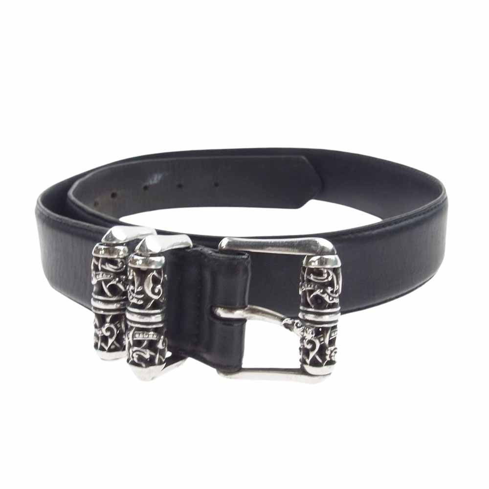 CHROME HEARTS クロムハーツ（原本無） CLT ROLLER 3PC ケルティックローラー & 1.5 STRAP レザーベルト ブラック系 シルバー系 36【中古】