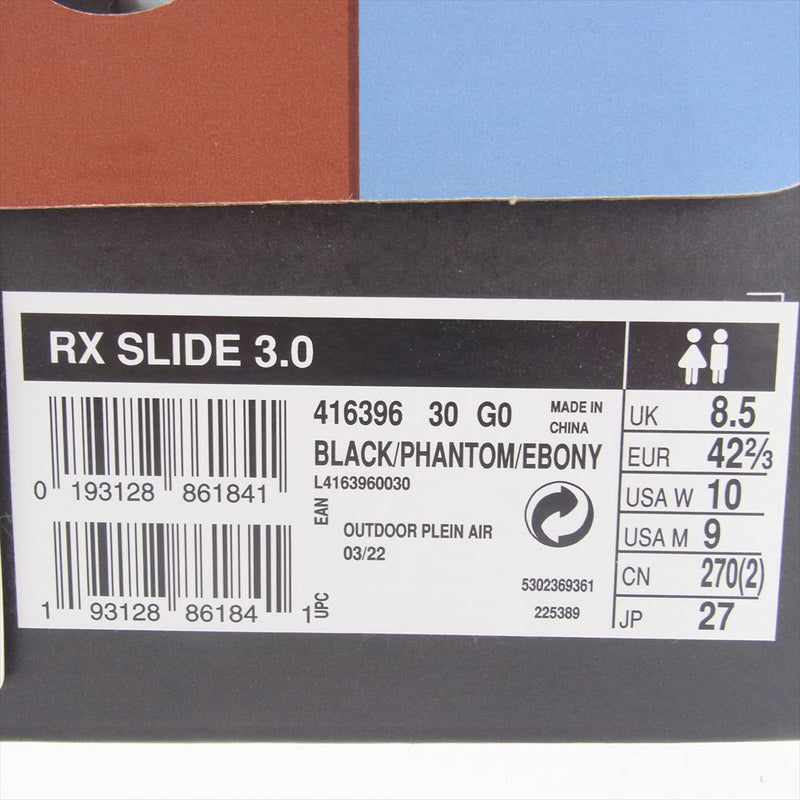 salomon サロモン 416396 RX Slide 3.0 リカバリー スライド シューズ サンダル ブラック系 27cm【中古】