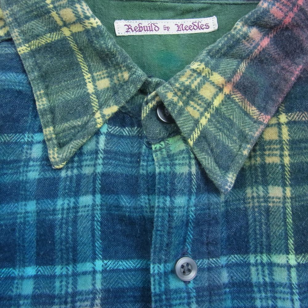 Needles ニードルス HM305 REBUILD BY NEEDLES Flannel Shirt-7 Cuts Wide Shirt リビルド バイ ニードルズ フランネル ワイド 長袖 シャツ マルチカラー系【中古】
