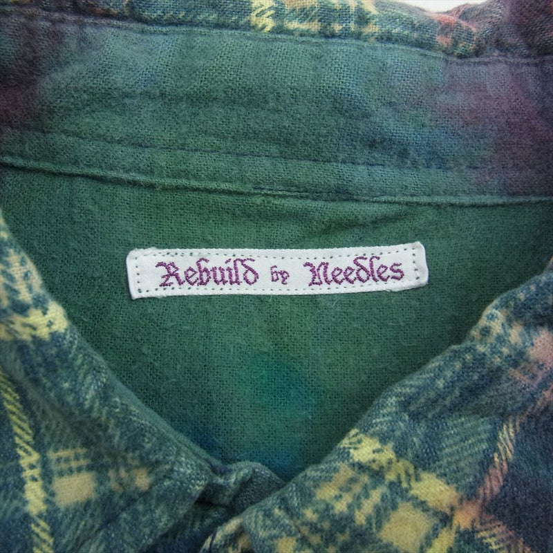 Needles ニードルス HM305 REBUILD BY NEEDLES Flannel Shirt-7 Cuts Wide Shirt リビルド バイ ニードルズ フランネル ワイド 長袖 シャツ マルチカラー系【中古】