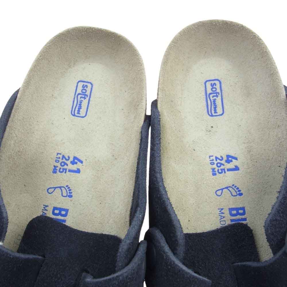 BIRKENSTOCK ビルケンシュトック 1023910 Boston SFB Suede ボストン ソフトフットベッド メンズ スウェード サンダル ネイビー系 41【新古品】【未使用】【中古】