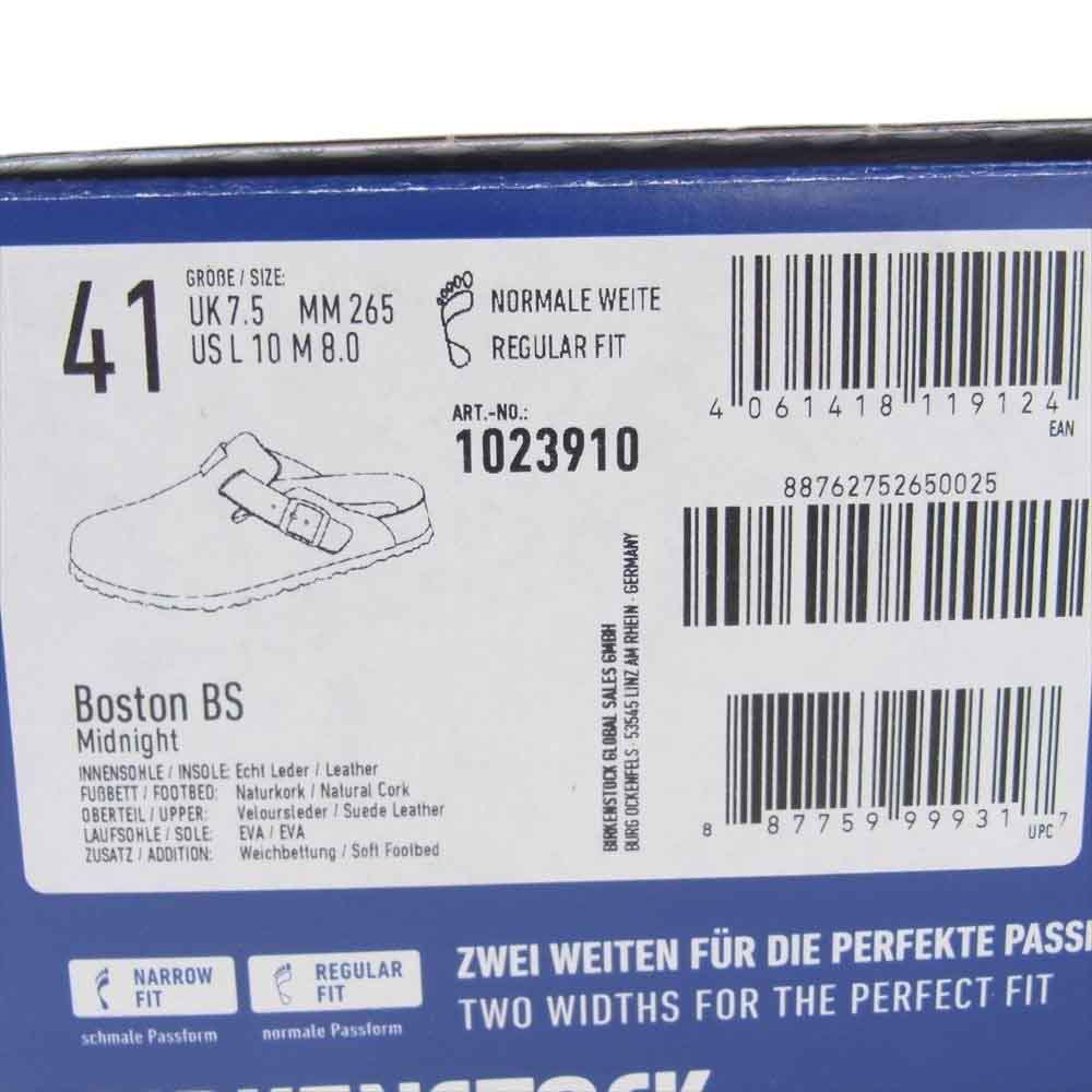 BIRKENSTOCK ビルケンシュトック 1023910 Boston SFB Suede ボストン ソフトフットベッド メンズ スウェード サンダル ネイビー系 41【新古品】【未使用】【中古】