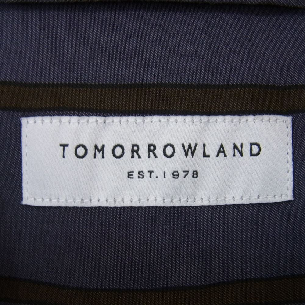 TOMORROWLAND トゥモローランド WS019CU コットン キュプラ ストライプ 長袖 シャツ ネイビー系 L【中古】