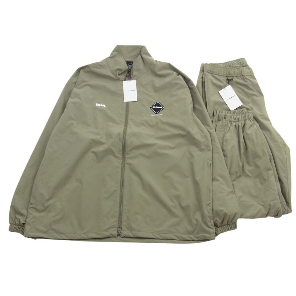 F.C.R.B. エフシーアールビー 24SS FCRB-240055 FCRB-240057 VENTILATION LOGO TRAINING JACKET VENTILATION LOGO TRAINING EASY PANTS ベンチレーション トレーニング ジャケット  パンツ セットアップ ベージュ モスグリーン系 L【新古品】【未使用】【中古】