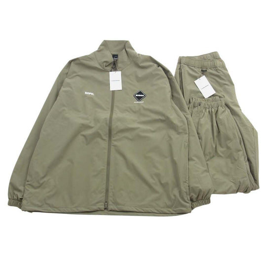 F.C.R.B. エフシーアールビー 24SS FCRB-240055 FCRB-240057 VENTILATION LOGO TRAINING JACKET VENTILATION LOGO TRAINING EASY PANTS ベンチレーション トレーニング ジャケット  パンツ セットアップ ベージュ モスグリーン系 L【新古品】【未使用】【中古】