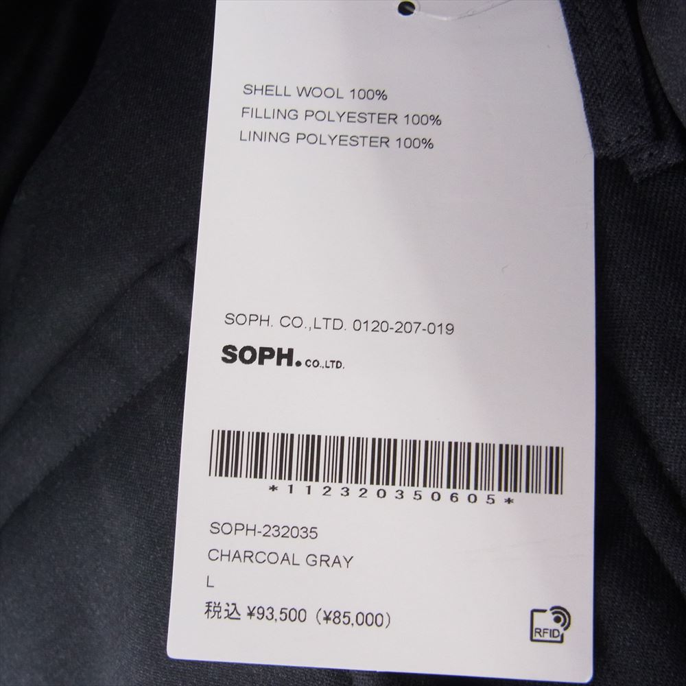 SOPH ソフ 23AW SOPH-232035 PADDED MOUNTAIN JACKET SUPER 100's GABARDINE スーパー100’sギャバジンウール マウンテンジャケット ダークグレー系 L【極上美品】【中古】