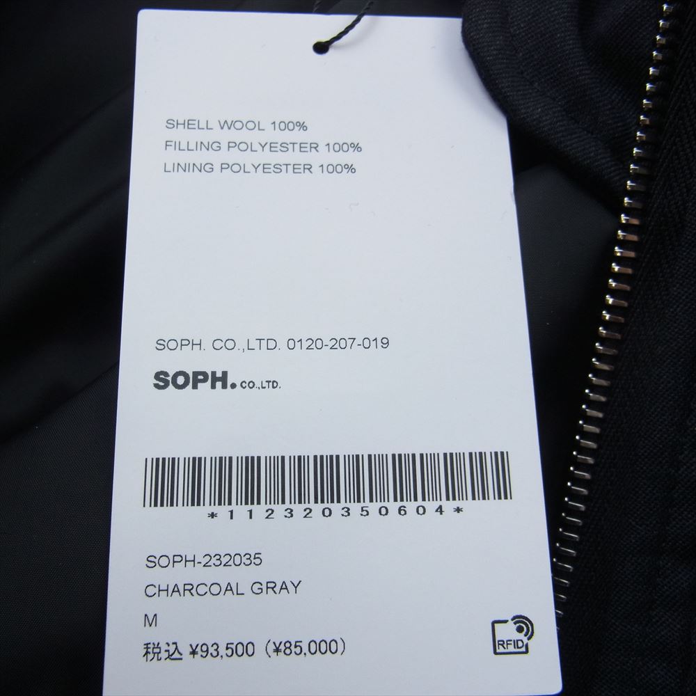 SOPH ソフ 23AW SOPH-232035 PADDED MOUNTAIN JACKET SUPER 100's GABARDINE スーパー100’sギャバジンウール マウンテンジャケット チャコールグレー系 M【極上美品】【中古】