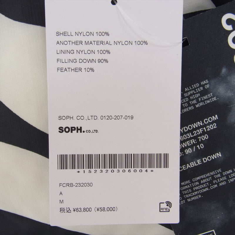 F.C.R.B. エフシーアールビー 23AW FCRB-232030 STAND COLLAR DOWN JACKET 700FILL POWER 700フィル スタンドカラー ゼブラ ダウン ジャケット ブラック系 オフホワイト系 M【極上美品】【中古】