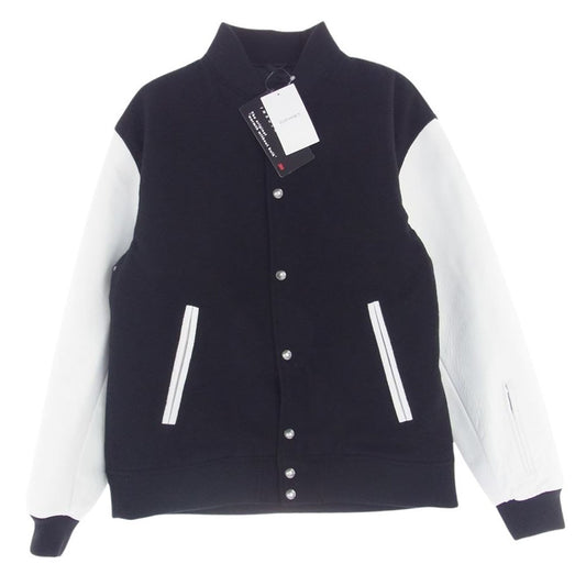 SOPH ソフ 23AW SOPH-232018 LEATHER SLEEVE VARSITY JACKET ヴァーシティ ジャケット WOOL MOSSER COW LEATHER ブラック系 ホワイト系 M【極上美品】【中古】
