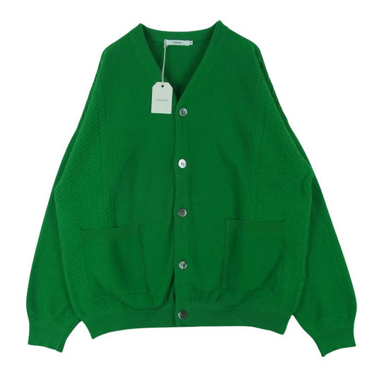 ヤシキ 23SS YSK-23SS-KN07 Hanaikada Cardigan コットン ニット ジャカード カーディガン グリーン系 Kelly-green 2【中古】