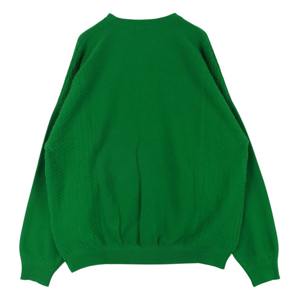 ヤシキ 23SS YSK-23SS-KN07 Hanaikada Cardigan コットン ニット ジャカード カーディガン グリーン系 Kelly-green 2【中古】