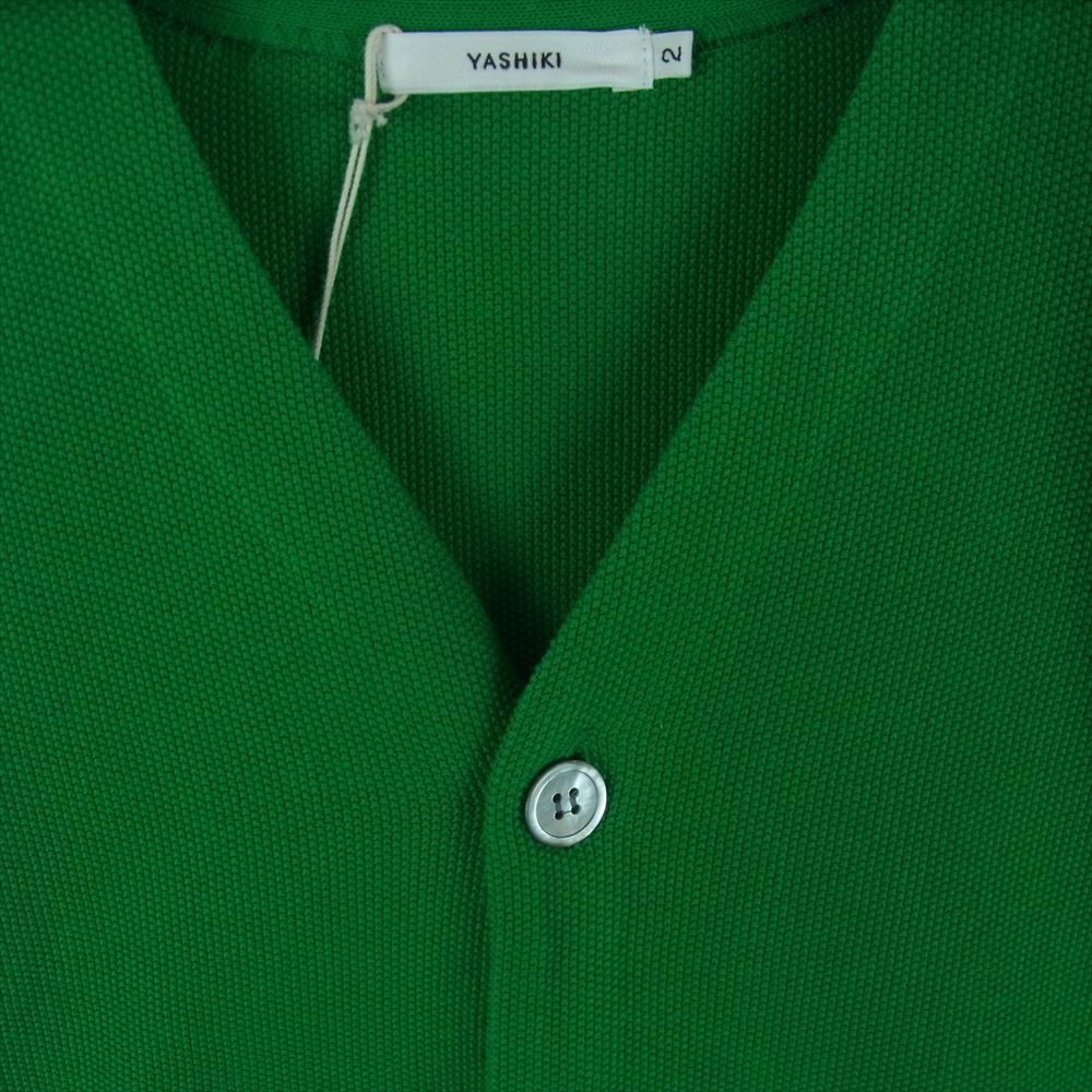ヤシキ 23SS YSK-23SS-KN07 Hanaikada Cardigan コットン ニット ジャカード カーディガン グリーン系 Kelly-green 2【中古】